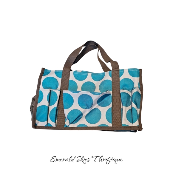 Thirty-one Keep It‎ Caddy Tote Teal Dot - Picture 1 of 6